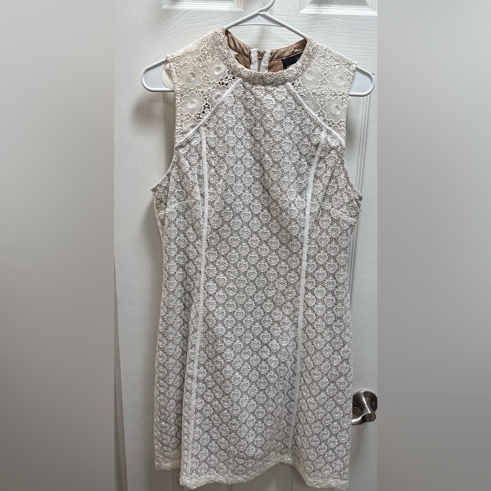 Ladakh ivory lace sleeveless dress